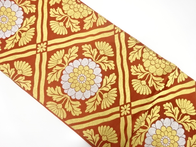 JAPANESE FUKURO OBI / WOVEN DIAGONAL GRID